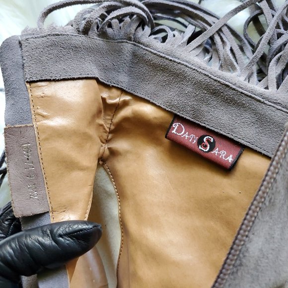 Dan Sara New High Heeled Fringe 100% leather Ankle Boots - Picture 3 of 5